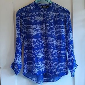 A.N.A Petite Sheer 3/4 Button Popover Blouse